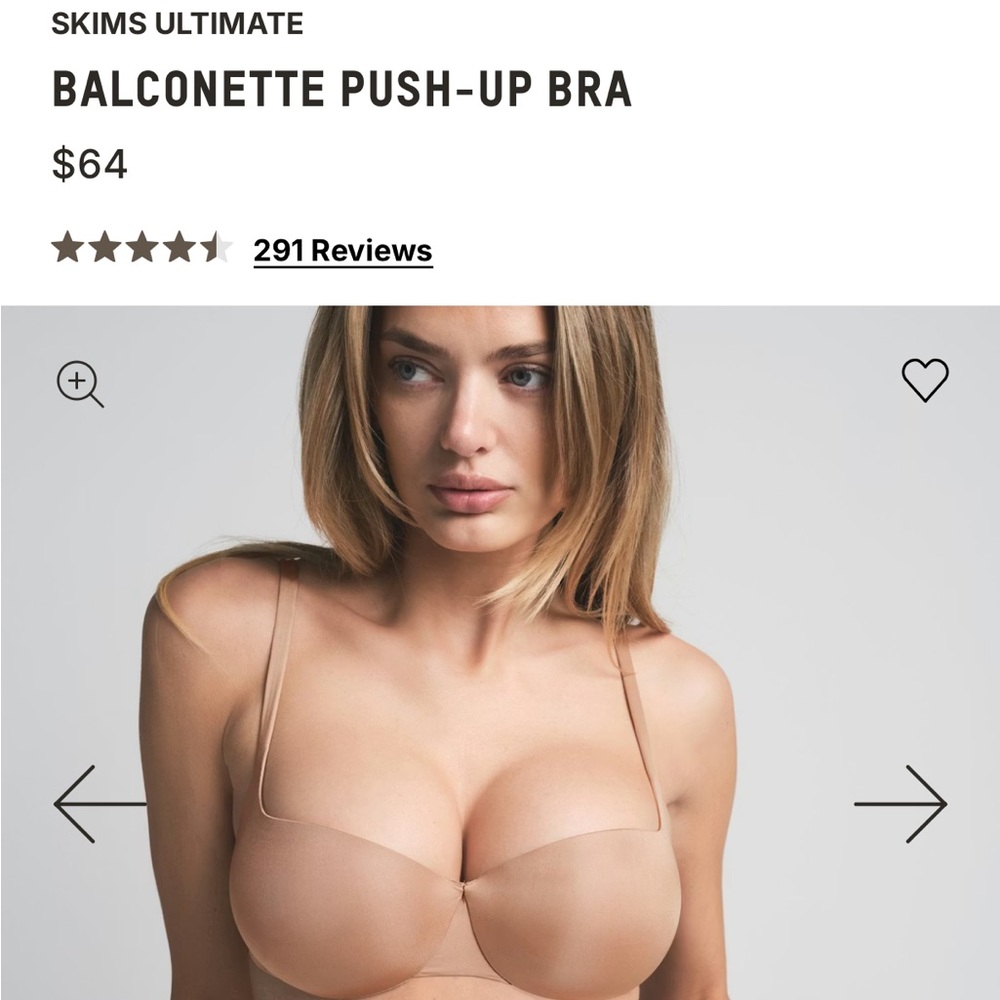 SKIMS Ultimate Balconette Push-Up Bra - Clay - Size 34D